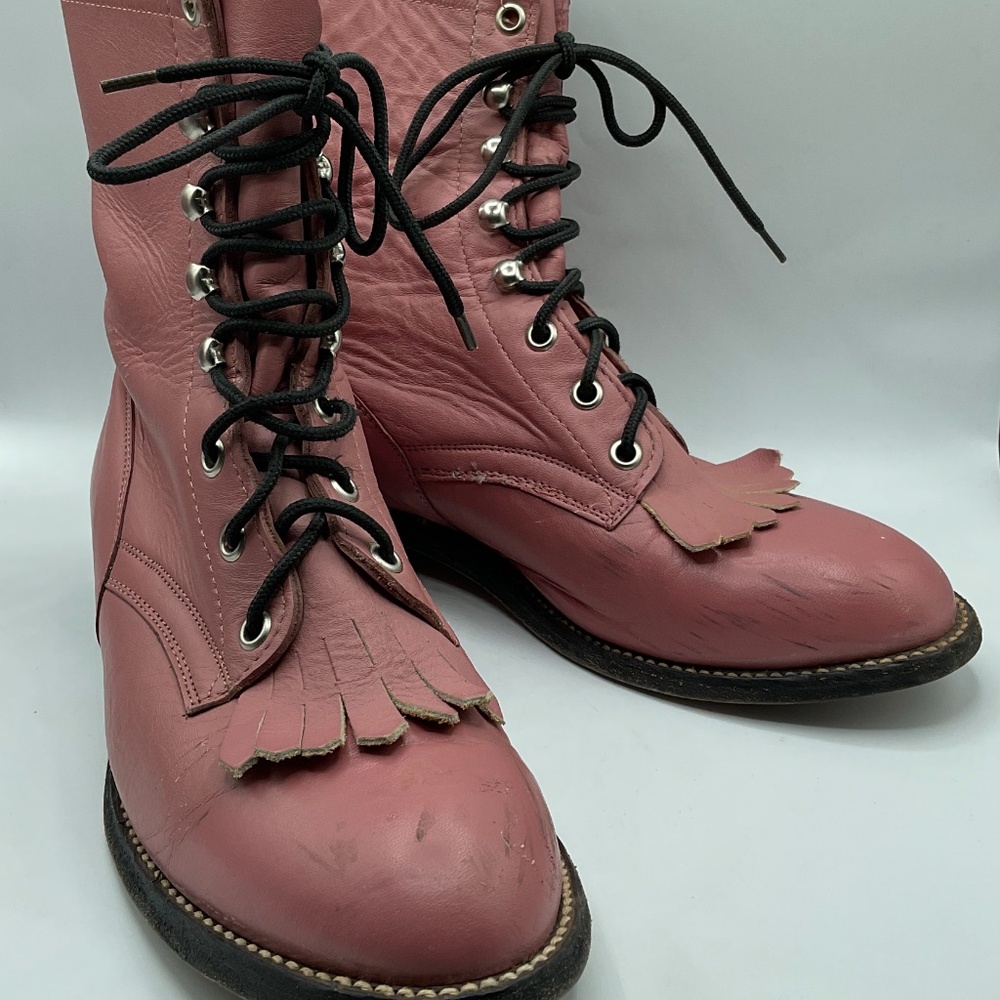 Vintage Cowtown genuine Leather Pink western Boots size 5 1/2